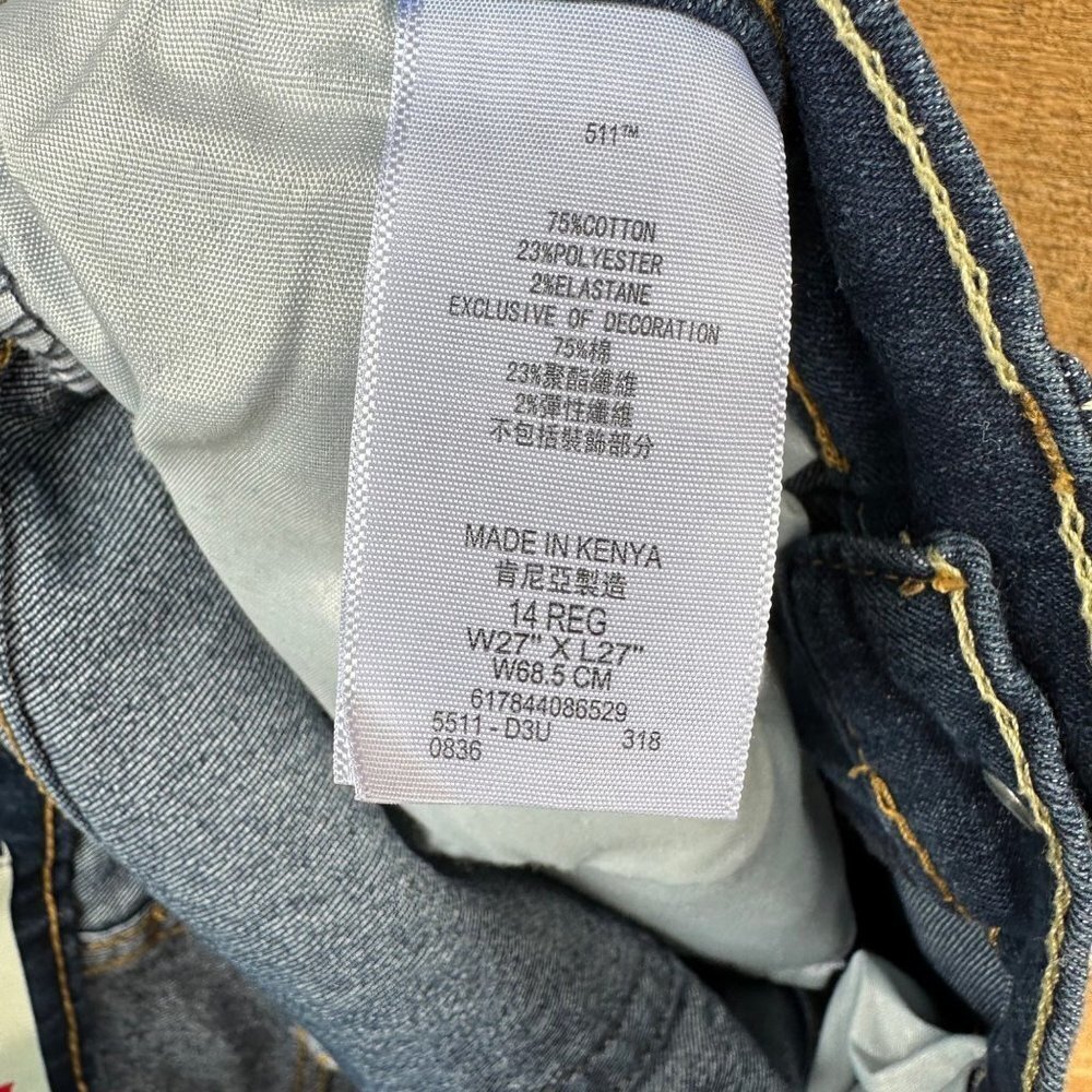 Levi’s 511 Kids Boys Denim Slim Dark Blue Jeans - Picture 5 of 12
